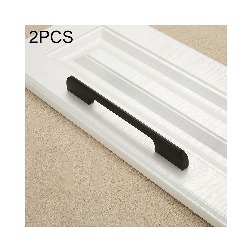 Wewoo - Poignée d'armoire 2 PCS 2049-288 en alliage d'aluminium pour porte à tiroir droite Noir - Poignée de porte