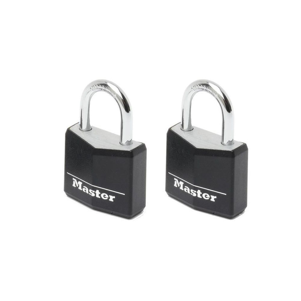 Master Lock - MASTERLOCK Lot de 2 cadenas aluminium 30mm couverture vinyle - Cylindre de porte