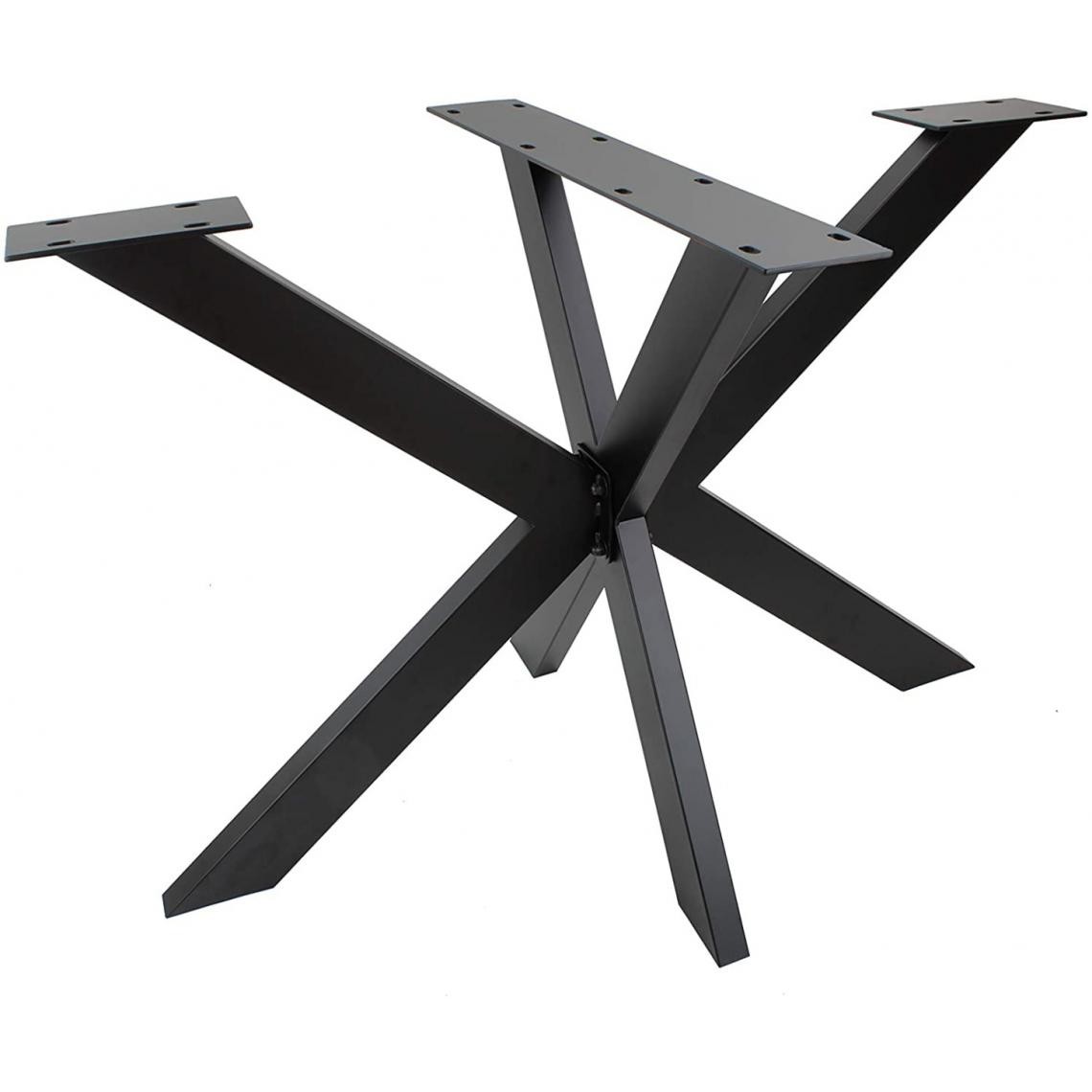 Bcelec - 407004-B Support pied de table SPIDER en acier noir 85x85x71 Châssis de table Piétement meuble Pied en croix - Pieds & roulettes pour meuble