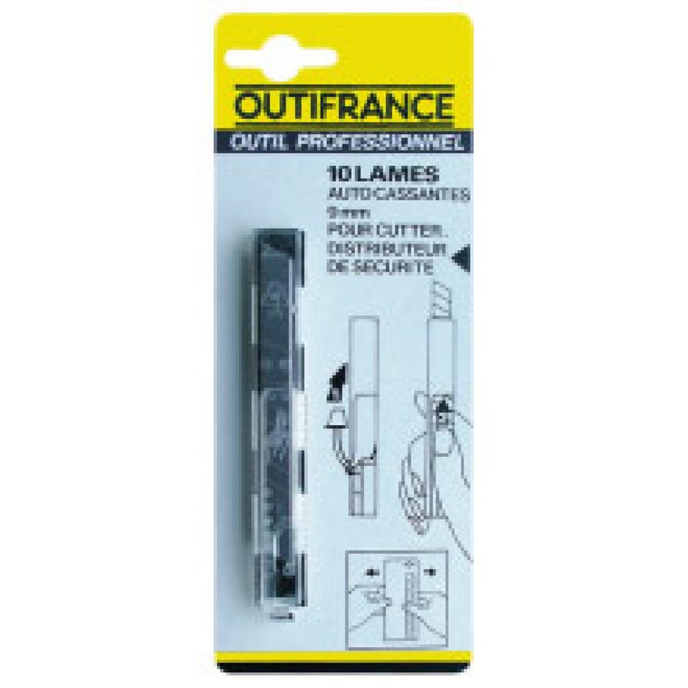 Outifrance - OUTIFRANCE - Etui plastique de 10 lames de cutter 18 mm - Outils de coupe