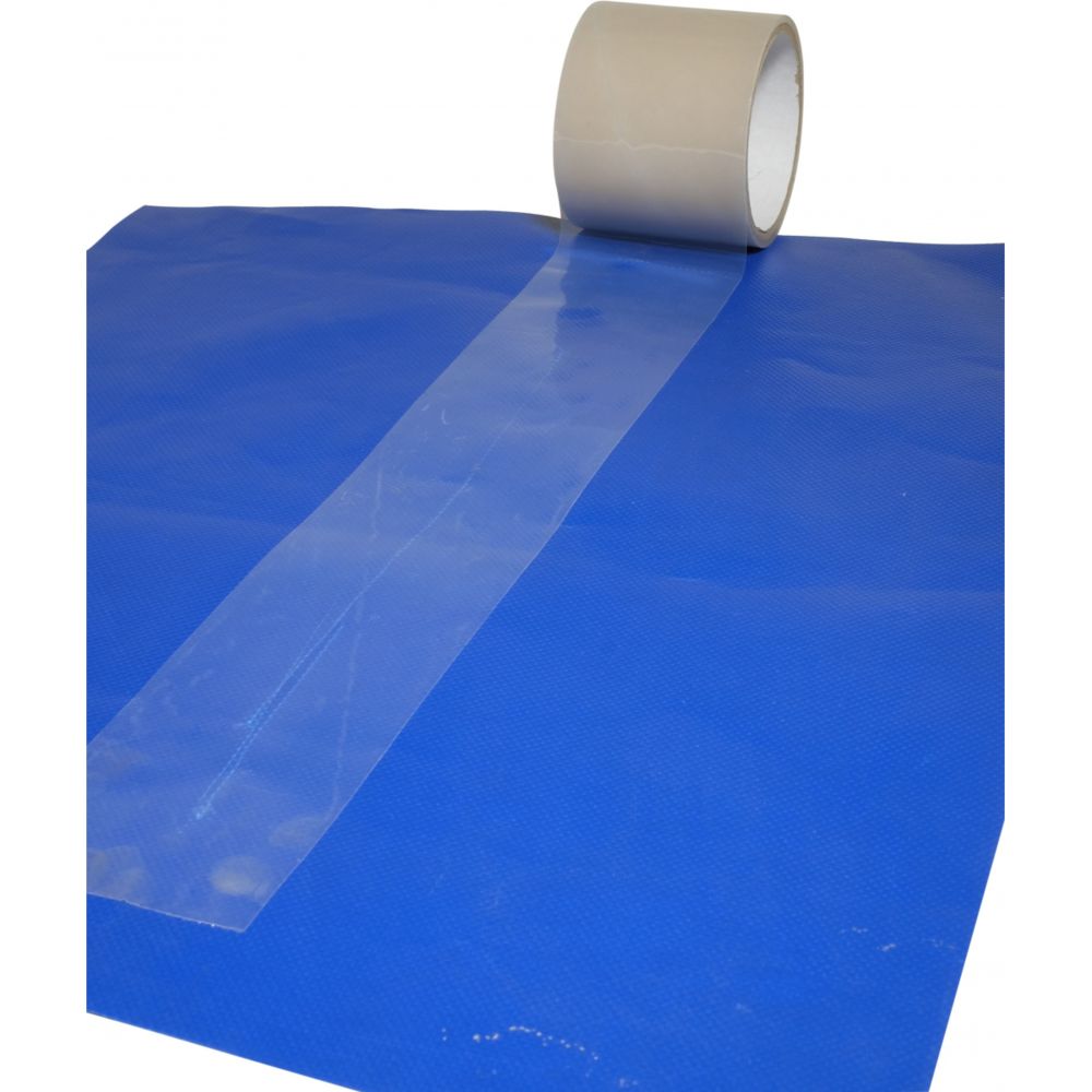 Tecplast - Adhésif transparent 50mm x 20m pour réparation bâche ultra résistant aux Uvs et intempéries - souple - Colle & adhésif