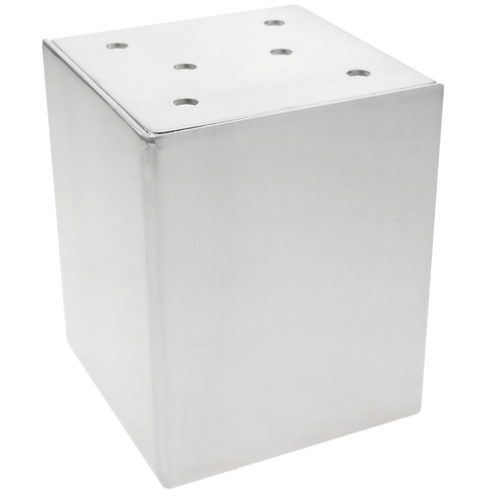 Primematik - Pieds de table cubique pour meubles et bureau en acier inoxidable 10cm 4-pack - Pieds & roulettes pour meuble