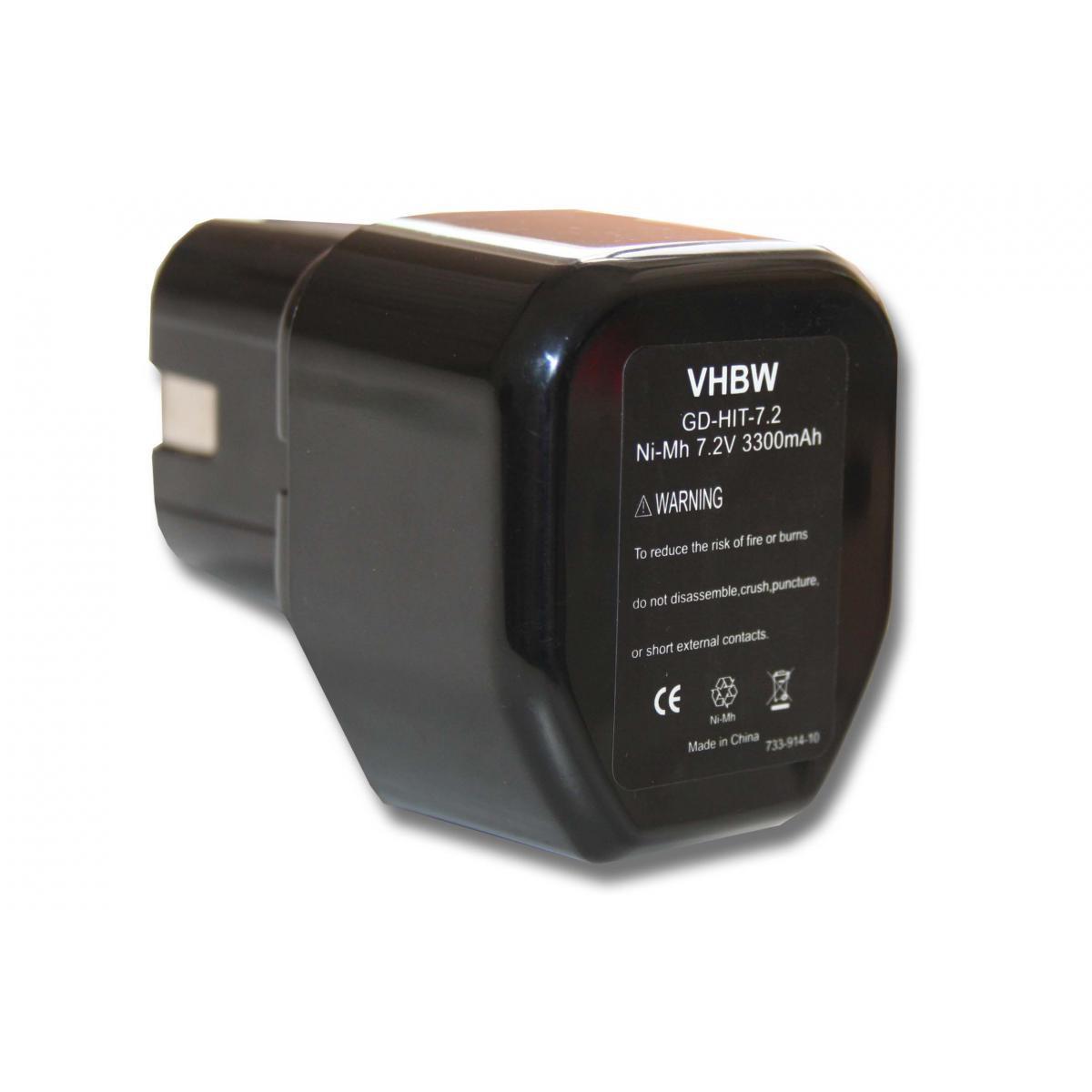 Vhbw - vhbw Batterie remplacement pour Hitachi EB712S, EB714S, 325292 pour outil électrique (3300mAh NiMH 7,2V) - Clouterie