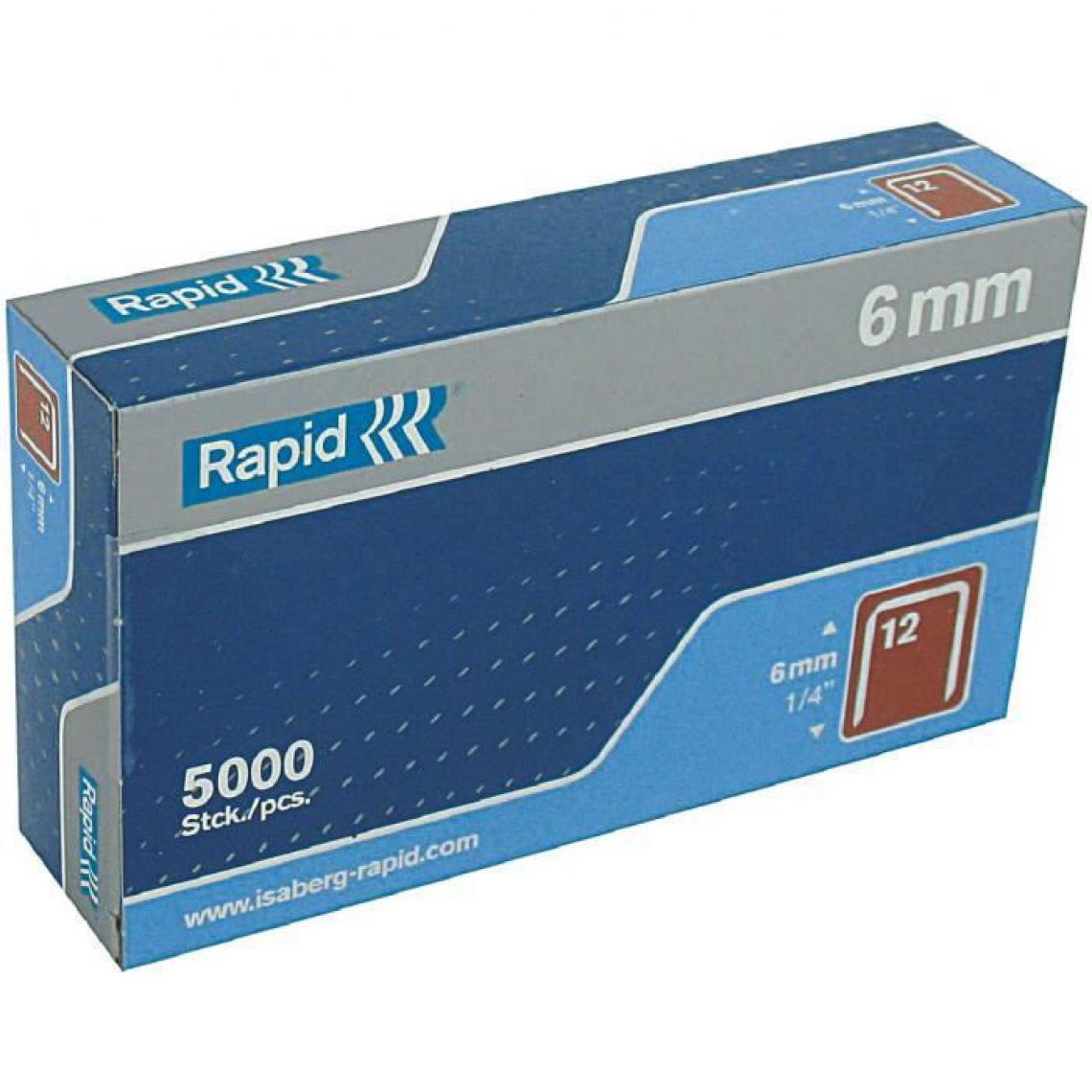 Rapid - RAPID 5000 agrafe n°12 Rapid Agraf 6mm - Boulonnerie