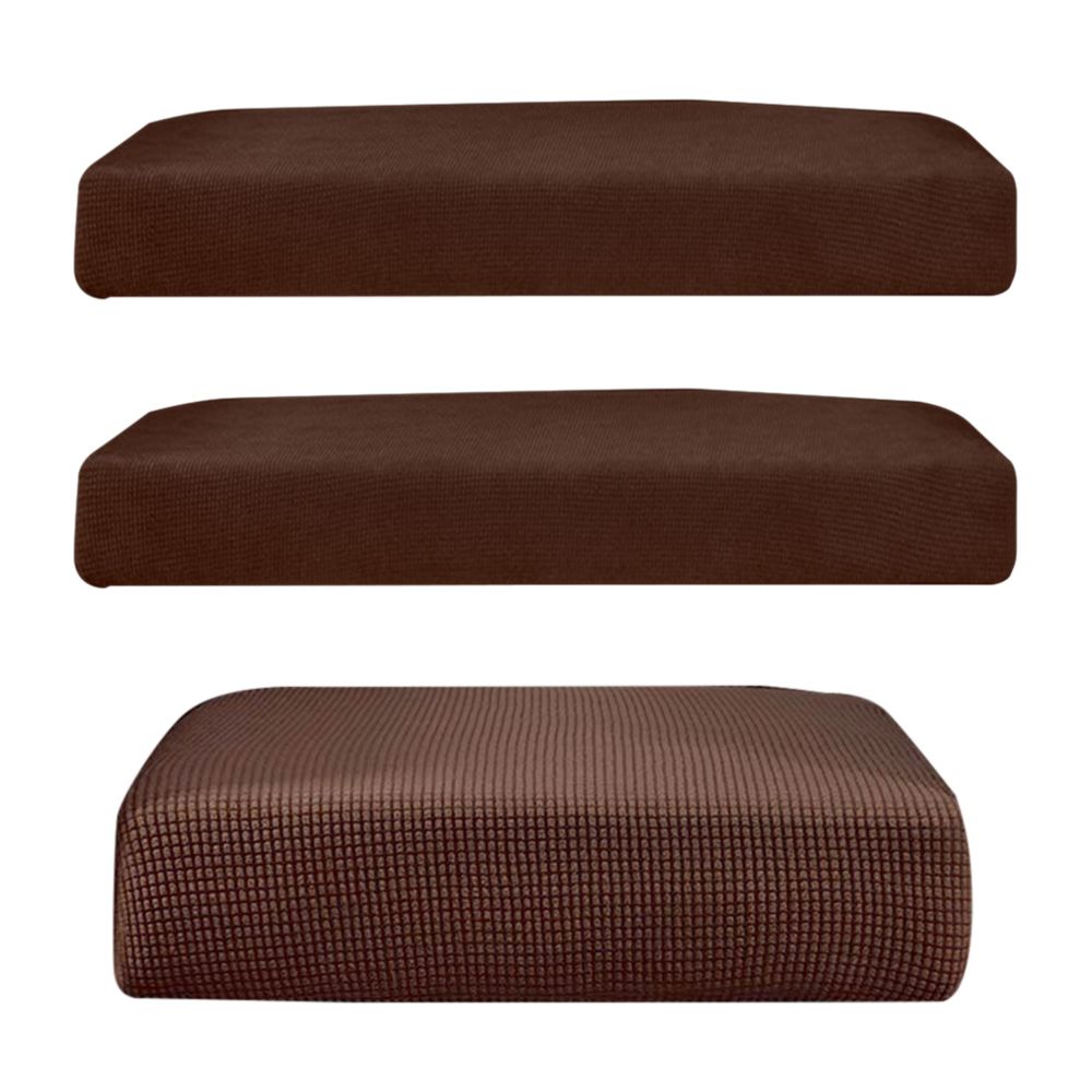 marque generique - 3pcs canapé futon housse de coussin divan housse protecteur brun clair - Tiroir coulissant