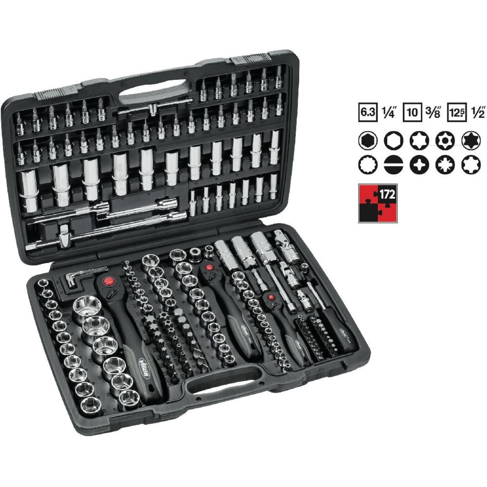 Vigor - Vigor Jeu de clés à douilles- comprenant 172 outils - V2461 - Boîtes à outils