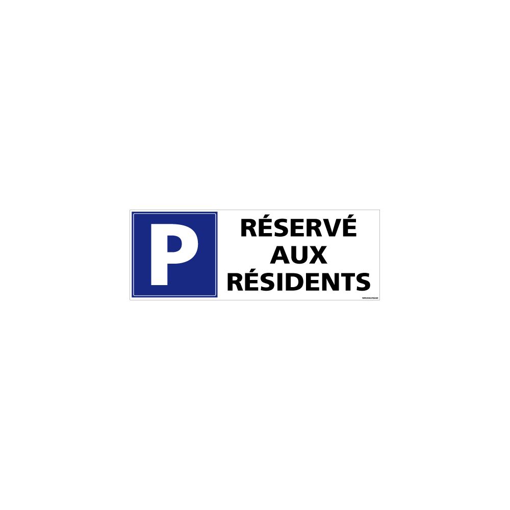 Signaletique Biz - Adhésif Parking Réservé aux Résidents - Dimensions 350 x 125 mm - Protection anti-UV - Extincteur & signalétique