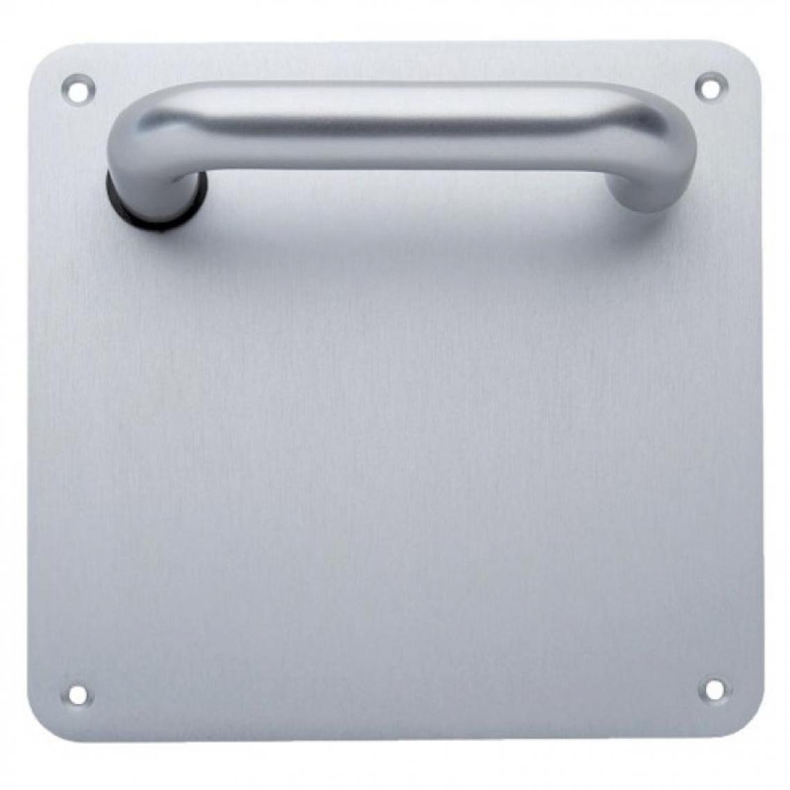 Du Val - Ensemble aluminium Type Vittel béquille 1380 plaque carrée de 170 x 170 en 2 mm borgne anodisé - Poignée de porte