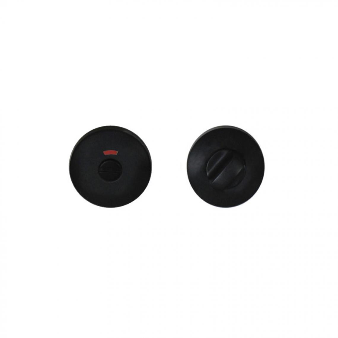 Divers Marques - Paire de rosace ronde pour porte modèle Pomerol - Condamnation avec voyant - Noir velouté - Poignée de porte