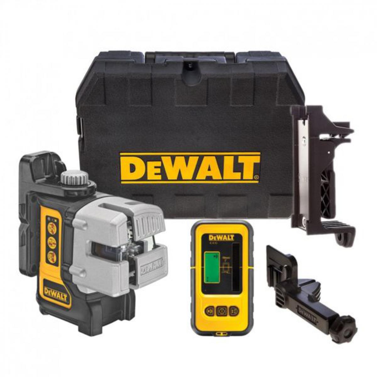 Dewalt - DeWalt - Niveau laser multiligne 3 faisceaux porté 15 m précision +/- 0.3 mm/m avec detecteur - Niveaux lasers