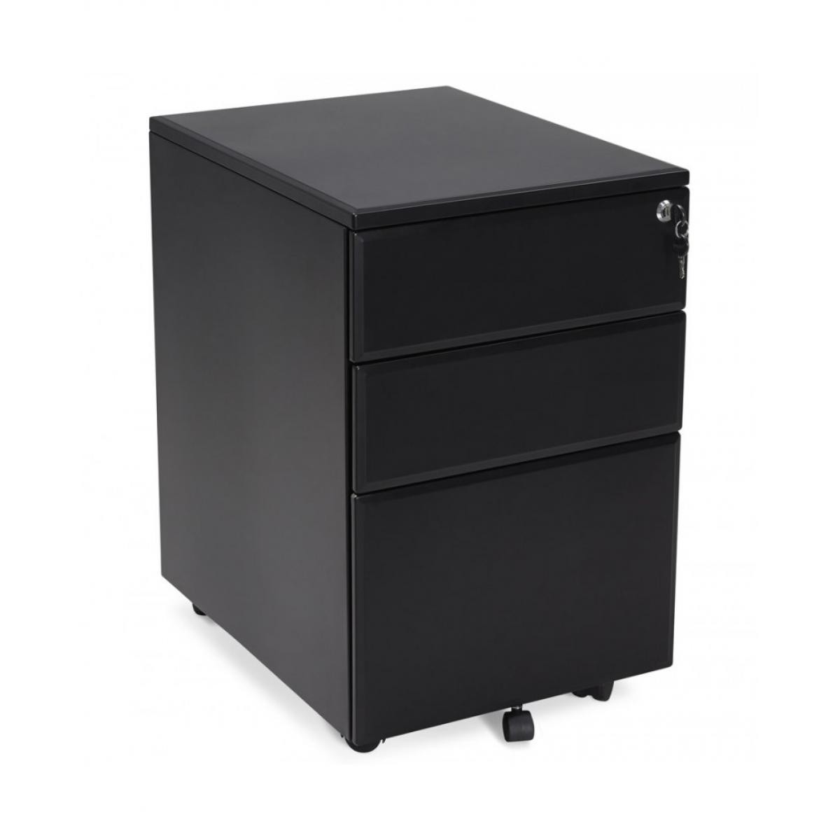 Kokoon Design - Mobilier bureau OFFICIO BLACK 61x52x40 cm - Pieds & roulettes pour meuble