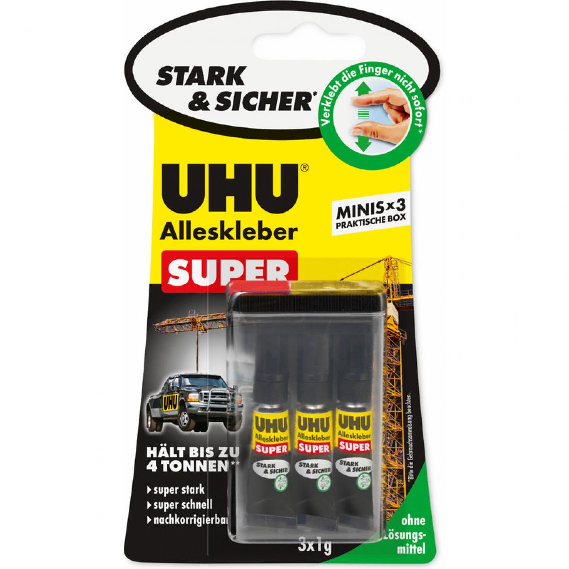 Uhu - UHU colle instantanée SUPER Strong & SAFE MINIS, 3 tubes de () - Colle & adhésif