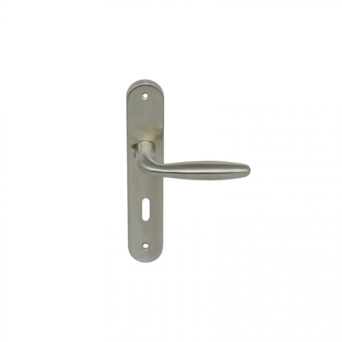 Divers Marques - Poignée de porte sur plaque à clé L modèle St Émilion - Inox - Poignée de porte