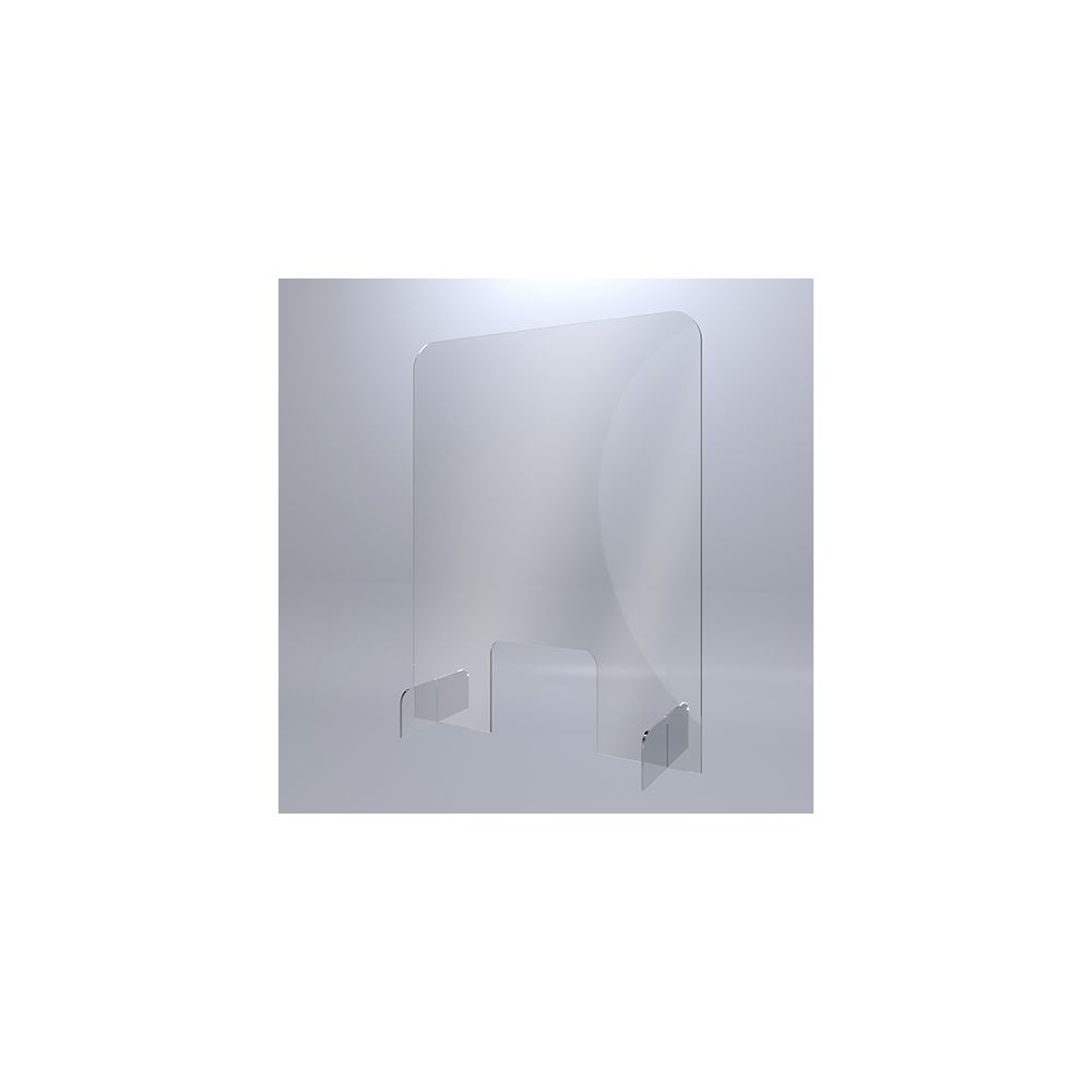 Franken - Écran de protection hygiaphone plexiglass L 67 x H 85 cm à poser avec encoche passe document 25 x 20 cm - Cloisons