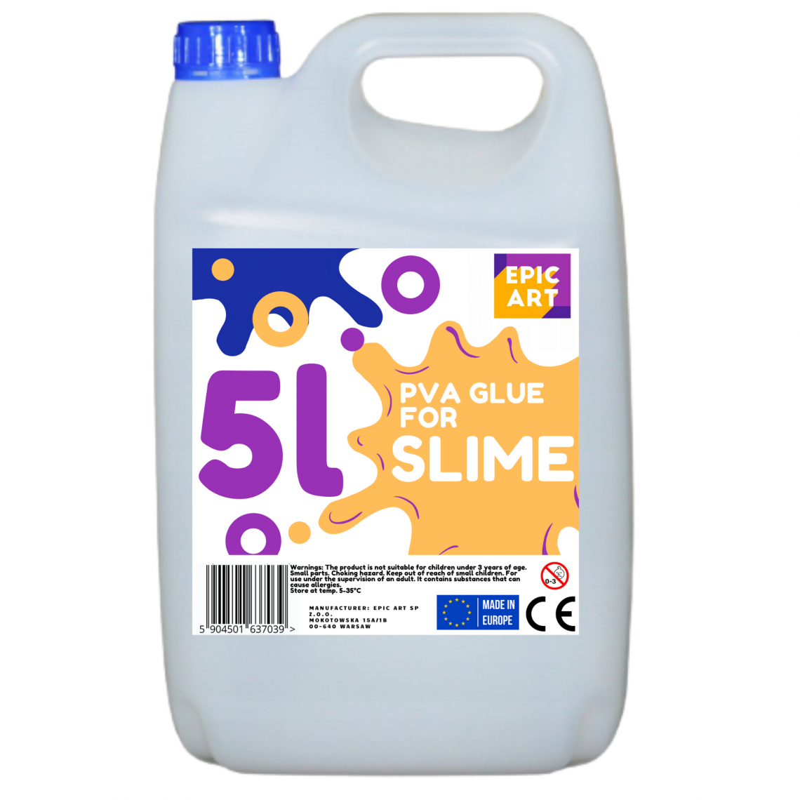 Sans Marque - Adhésif PVA transparent, 5L pour Slime, 5000 ml - Epic Art - Colle & adhésif