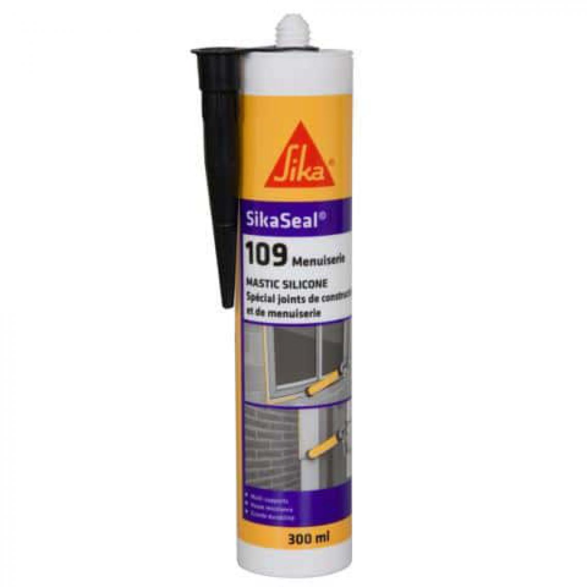 Sika - Mastic silicone spécial joint de menuiserie - SIKA SikaSeal 109 Menuiserie - Noir - 300ml - Colle & adhésif