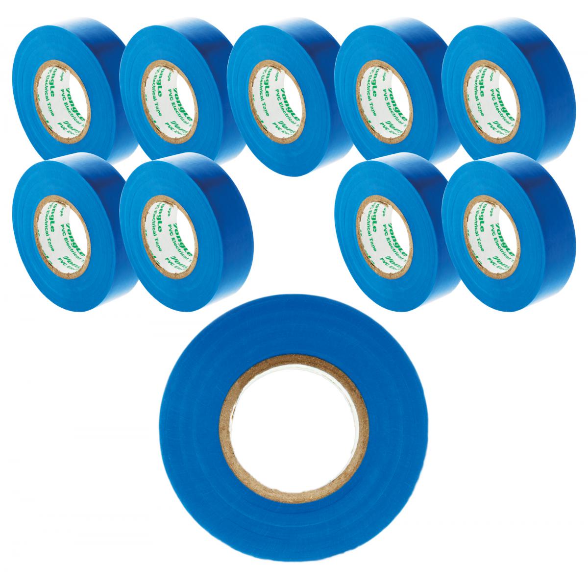 Zenitech - Lot de 10 rouleaux adhésifs 19 mm x 20m Bleu - Colle & adhésif