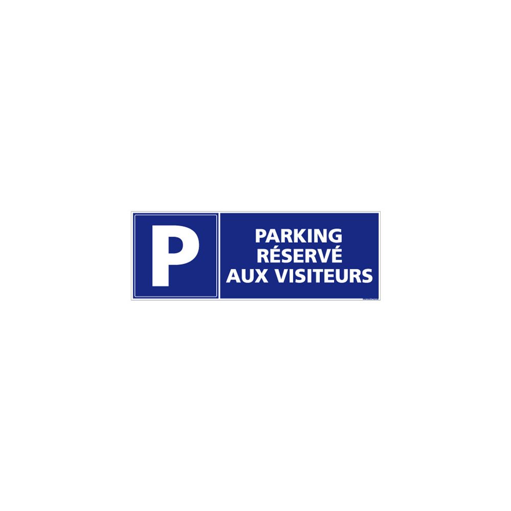 Signaletique Biz - Adhésif Parking Réservé aux Visiteurs - Dimensions 210 x 75 mm - Protection anti-UV - Extincteur & signalétique