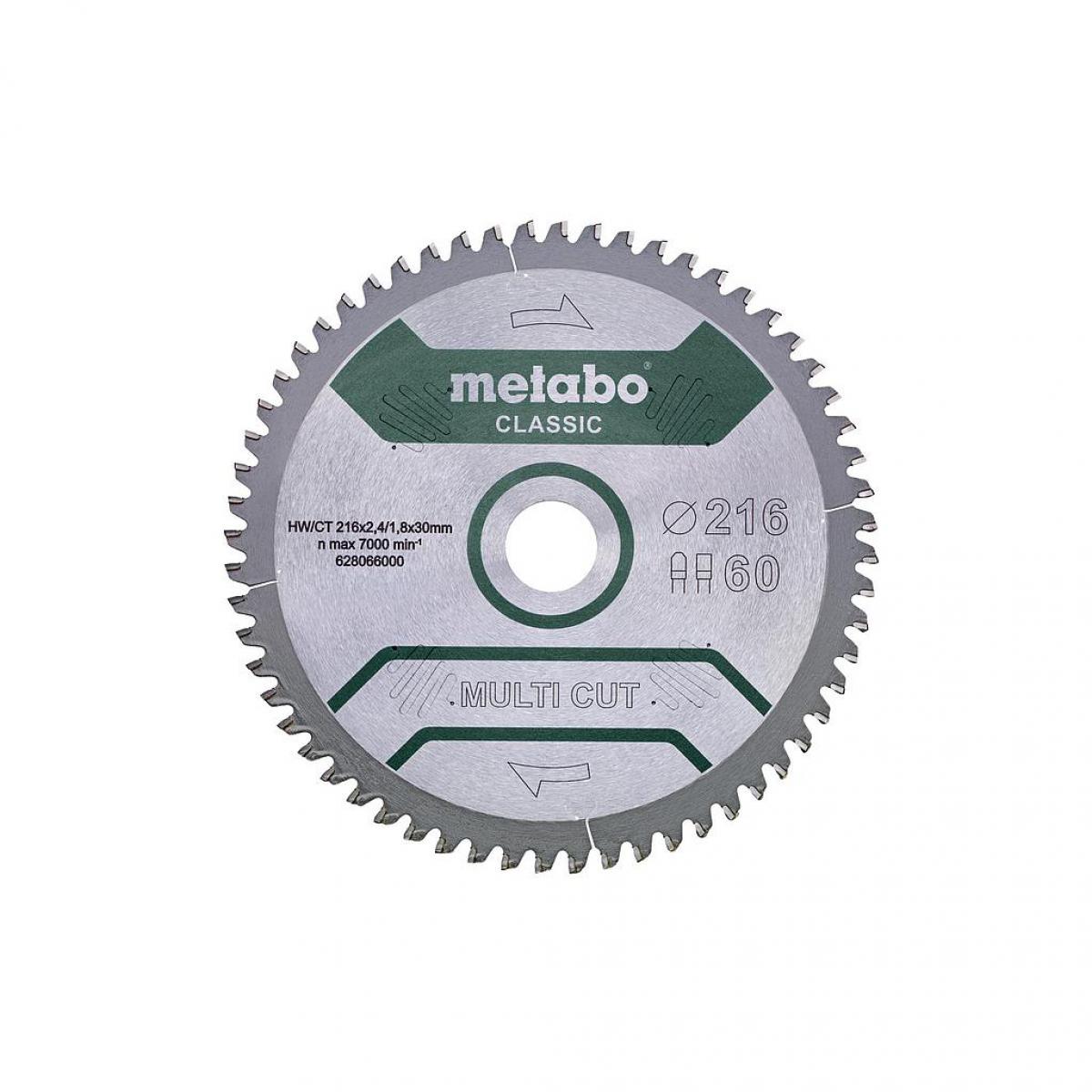 Metabo - Metabo - Lame de scie circulaire classic 216x2.4x30 mm 60 dents FZ/TZ - Outils de coupe