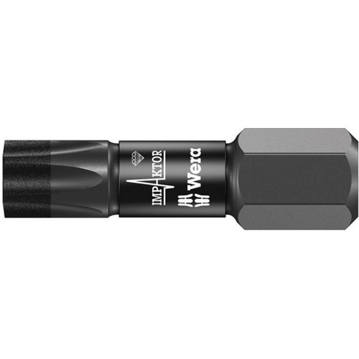 Wera - Embout pour vis femelle TORX® 1/4'' Impaktor, 25 mm de long, Dimensions : T 30, Long. totale 25 mm - Tournevis