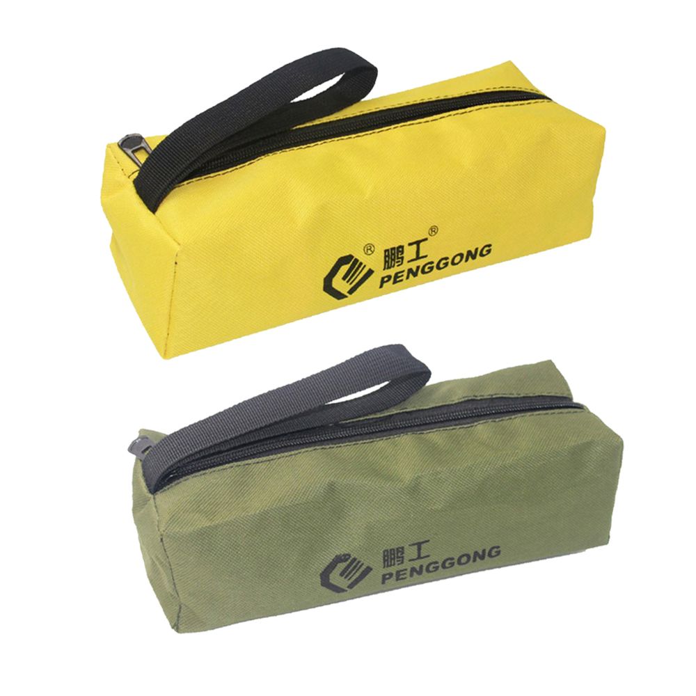 marque generique - sac de rangement en tissu outils de réparation matériel sac à main zip organisateur vert + jaune - Boîtes à outils