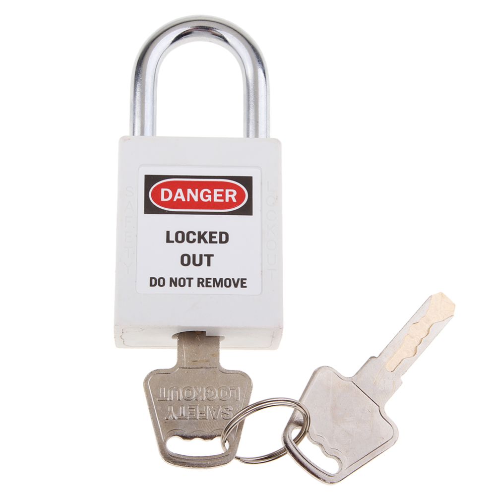 marque generique - Cadenas de verrouillage de sécurité à clé à clé White_2 - Bloque-porte