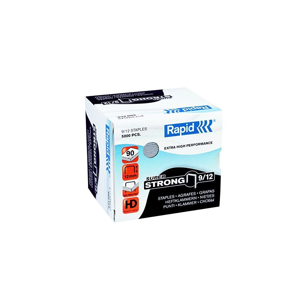 Rapid - Rapid 9/12 Staples R9 and R49 12mm shank length [Pack 5000] - Boulonnerie