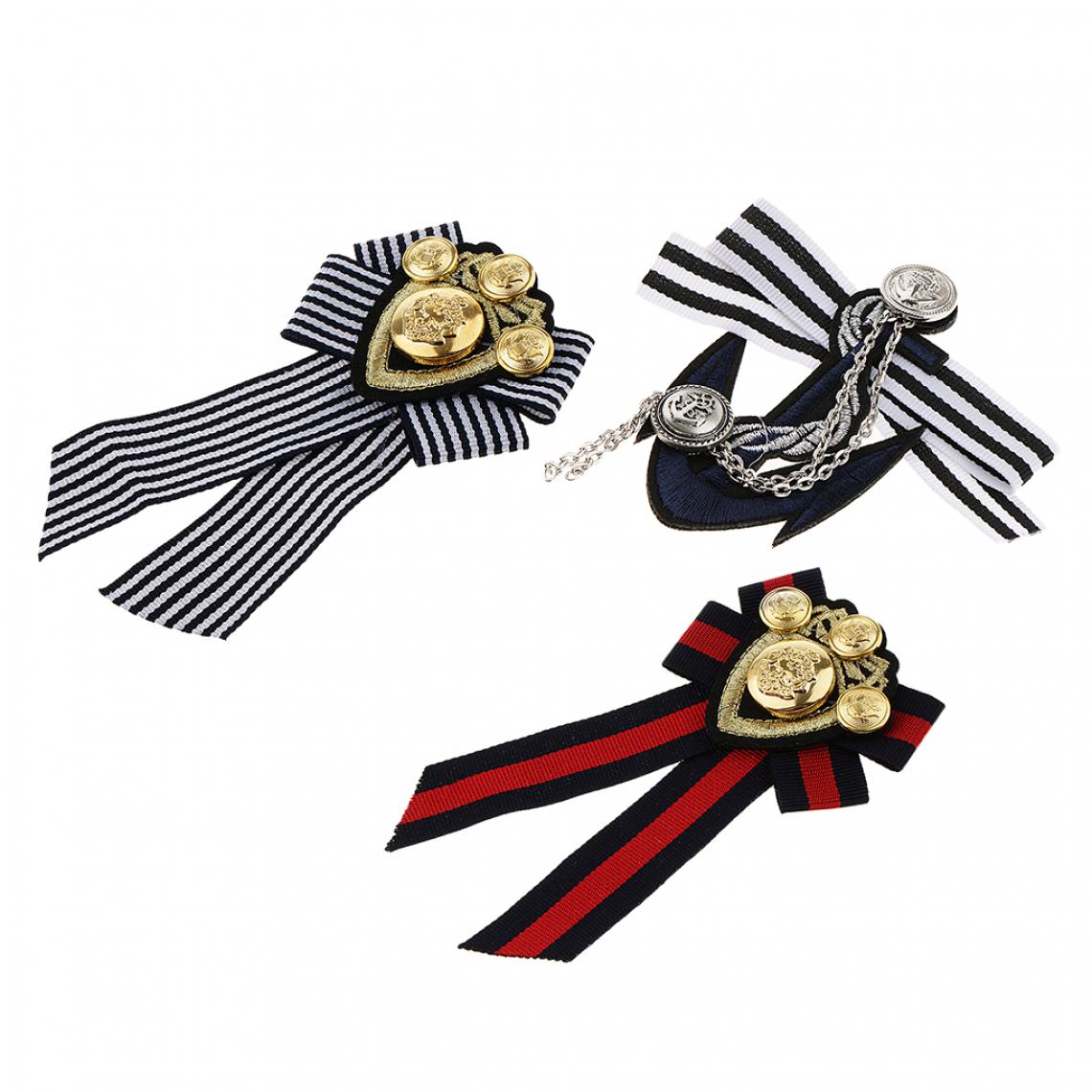 marque generique - Lot de 3 Broches Badge Motif Nœud Papillon en Alliage Tissu pour Homme Femme - Broches de maçon