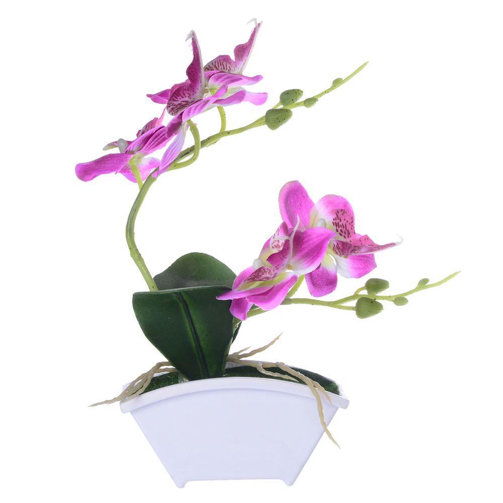 marque generique - Orchidée Artificielle Bonsaï Fausse Fleur Intérieur Extérieur Bureau Décor à La Maison Violet - Plantes et fleurs artificielles