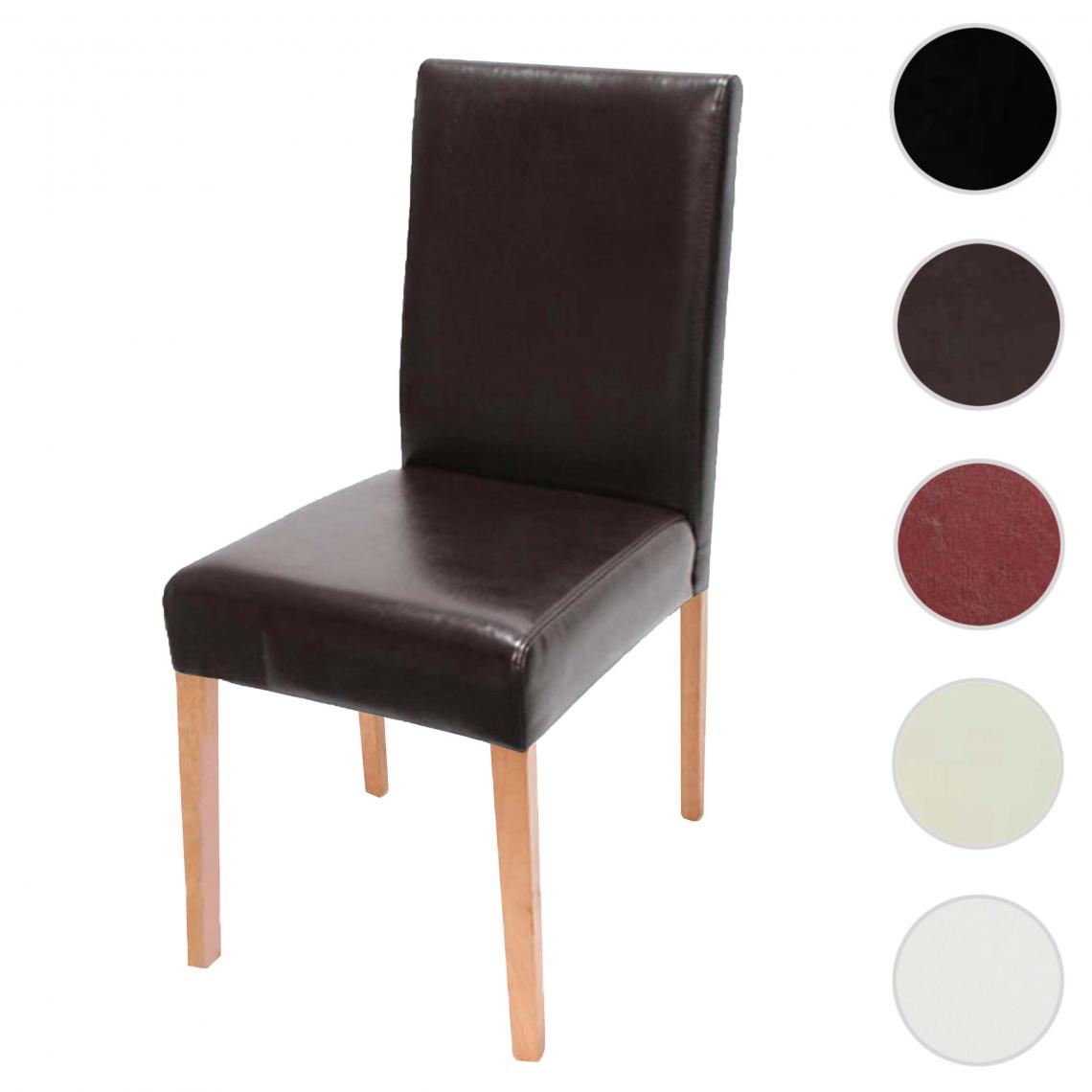 Mendler - Chaise de salle à manger Littau, chaise de cuisine, cuir ~ marron, pieds foncés - Chaises