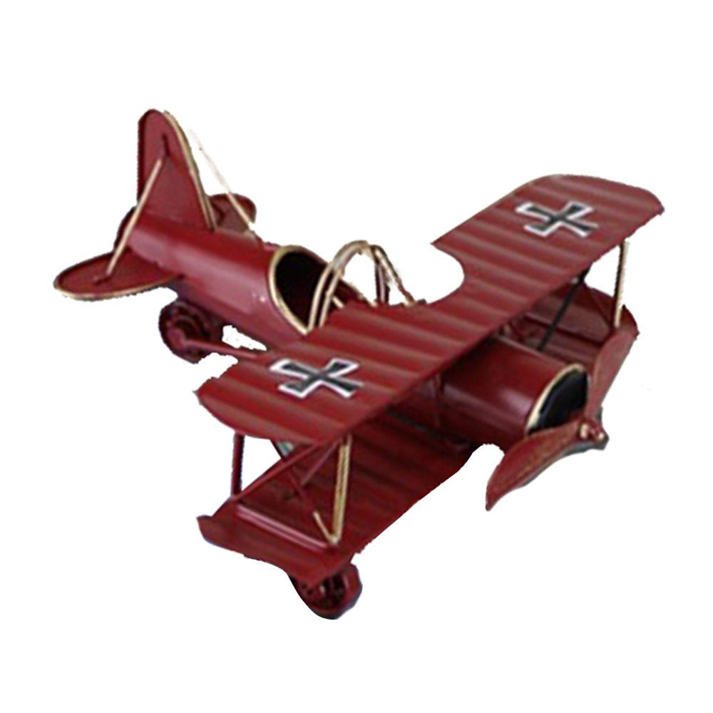 marque generique - Style Vintage Fer Avion Modèle Enfant Jouet Maison Bureau Décor Ornement Rouge - Tables à manger