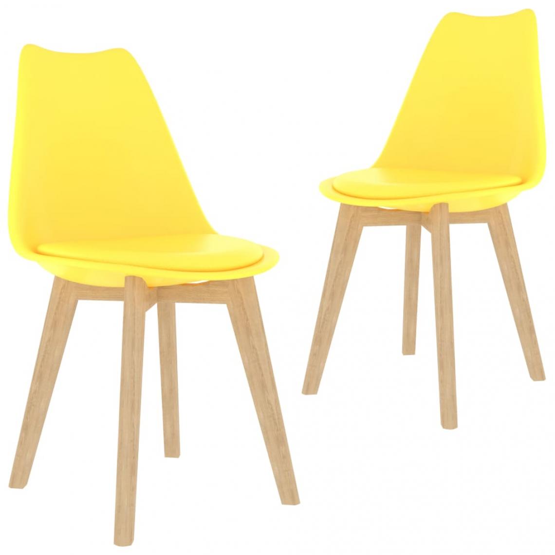 Decoshop26 - Lot de 2 chaises de salle à manger cuisine design moderne plastique jaune CDS020634 - Chaises