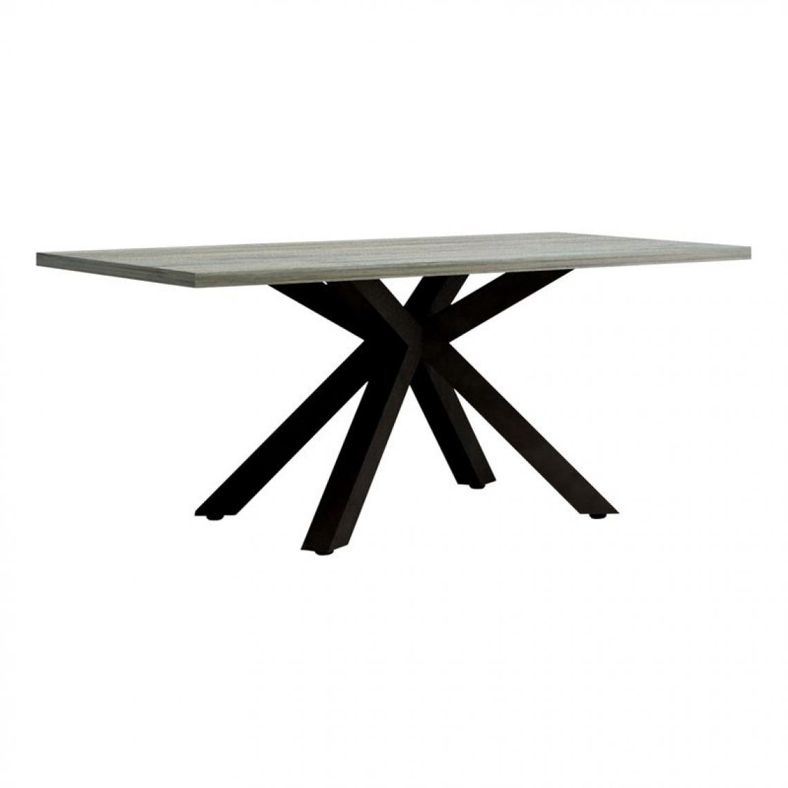 But - Table L.180 pied central BAXTER imitation chêne/ gris - Tables à manger