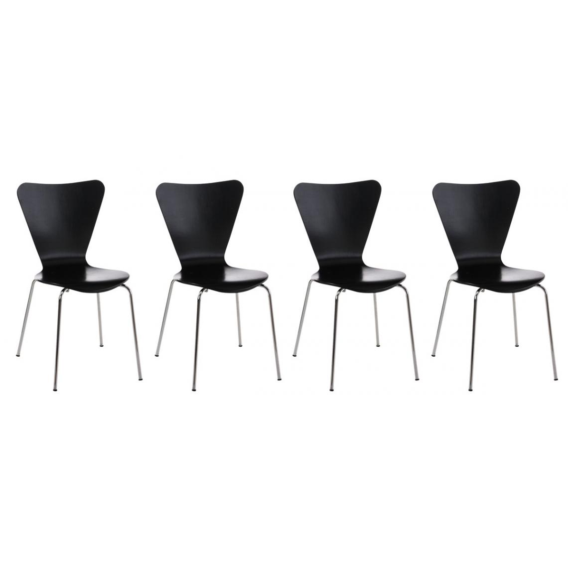 Icaverne - Moderne Lot de 4 chaises visiteurs Nairobi couleur noir - Chaises