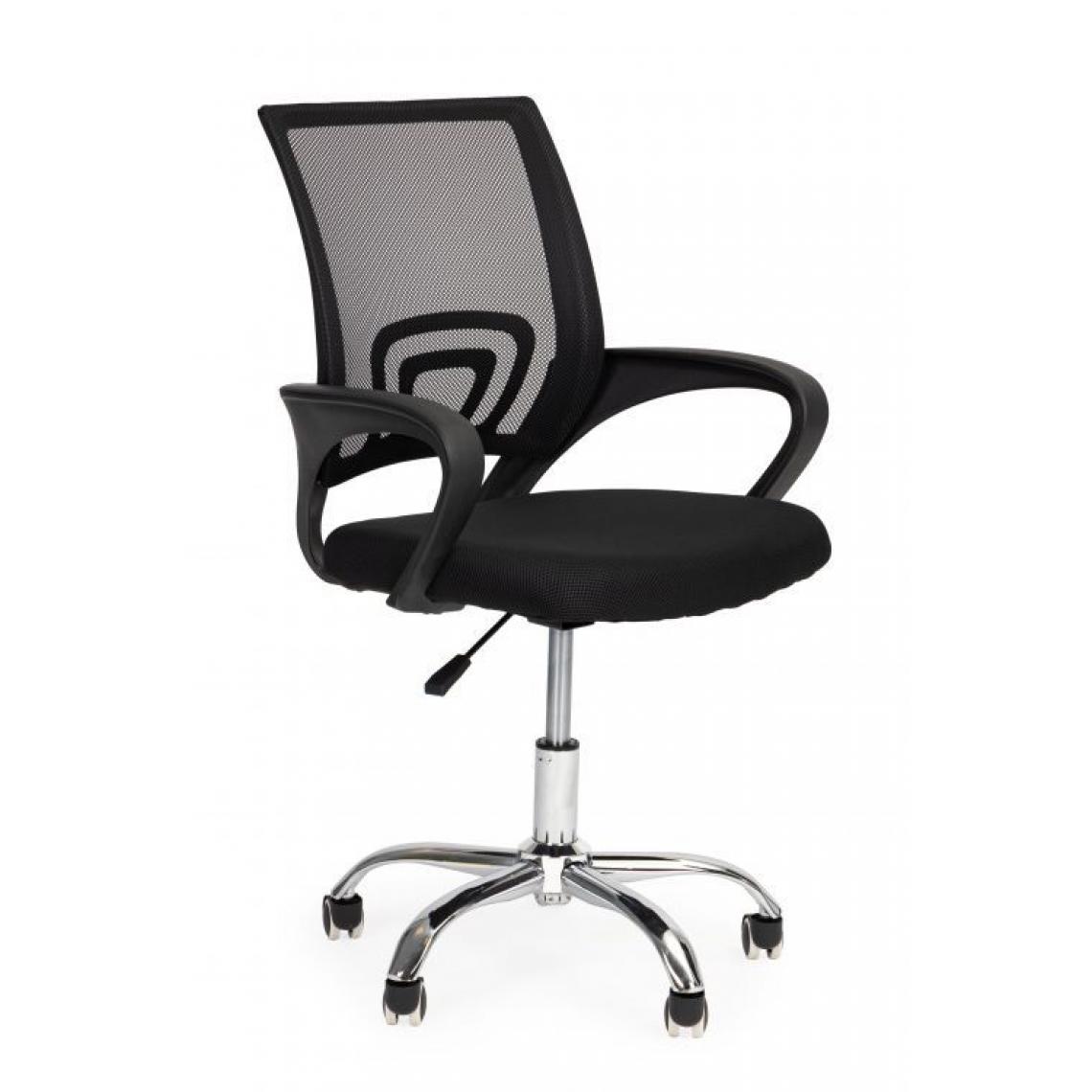 Hucoco - MSTORE - Fauteuil de bureau style moderne - 58.5x55x86-96 - Hauteur réglable - Chaise pivotante - Noir - Chaises