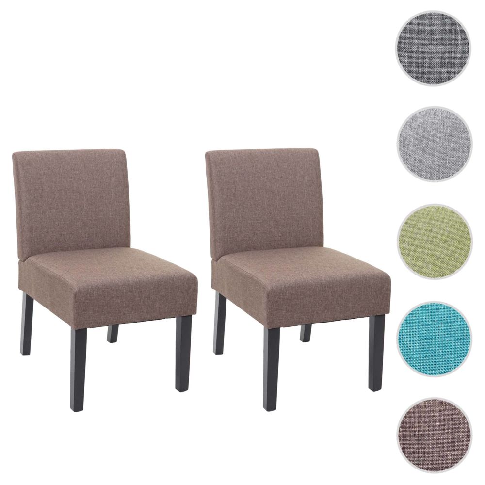 Mendler - 2x chaise de salle à manger HWC-F61, fauteuil lounge, tissu/textil ~ marron - Chaises