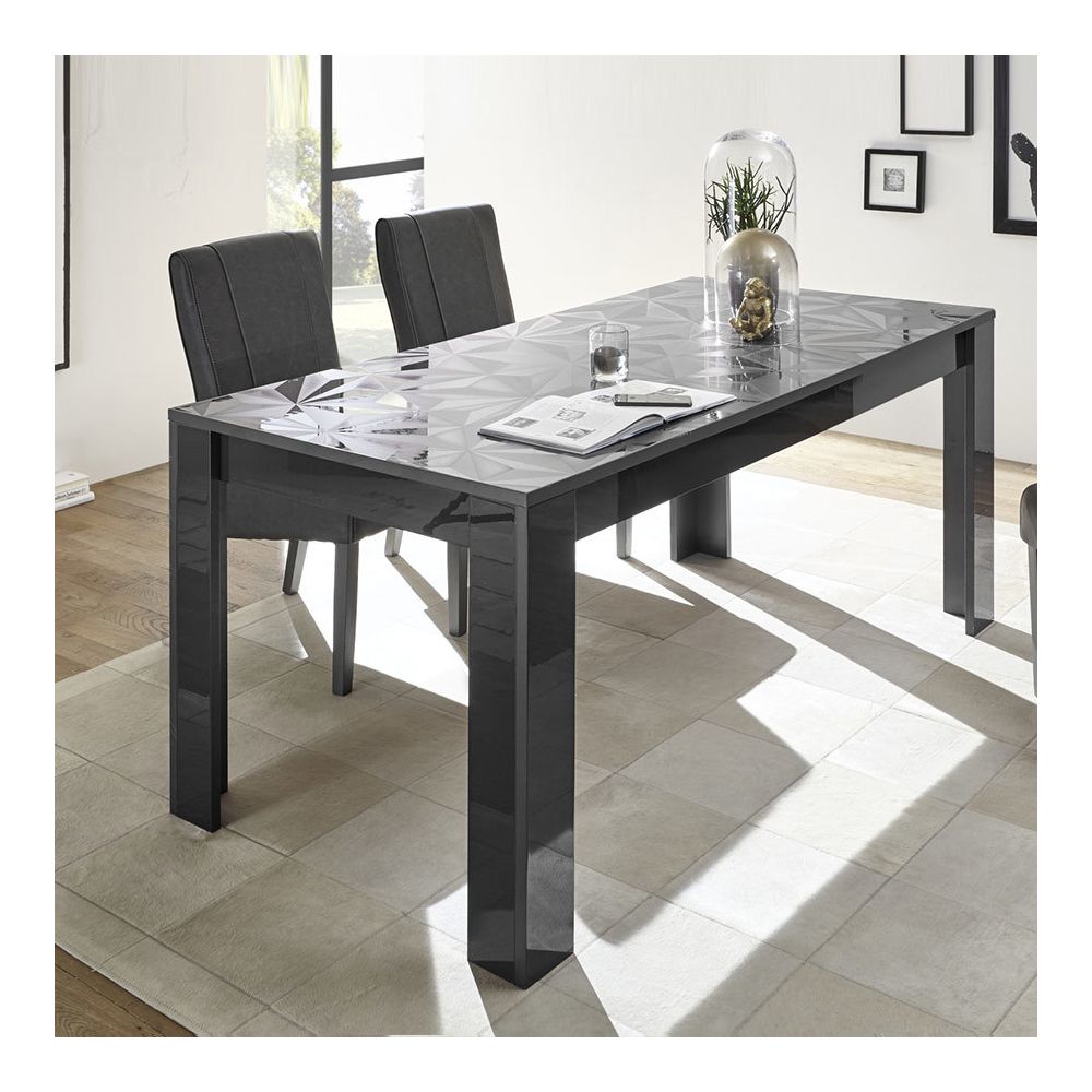 Happymobili - Table design 180 gris laqué ANTONIO 3 - Tables à manger