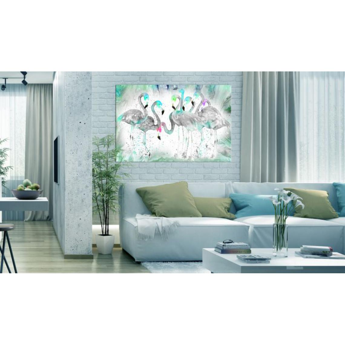 Artgeist - Tableau - Turquoise Flamingoes .Taille : 90x60 - Tableaux, peintures