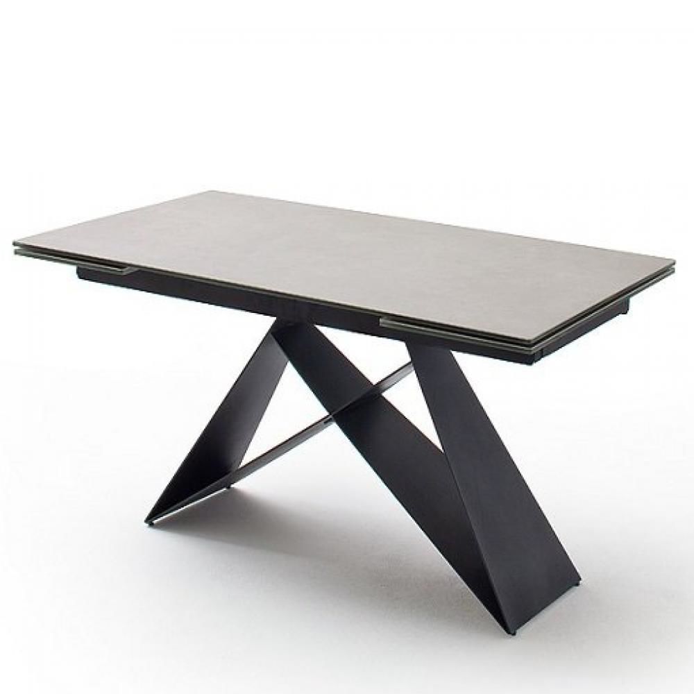 Inside 75 - Table extensible KONAN plateau céramique gris clair 160 x 90 cm - Tables à manger
