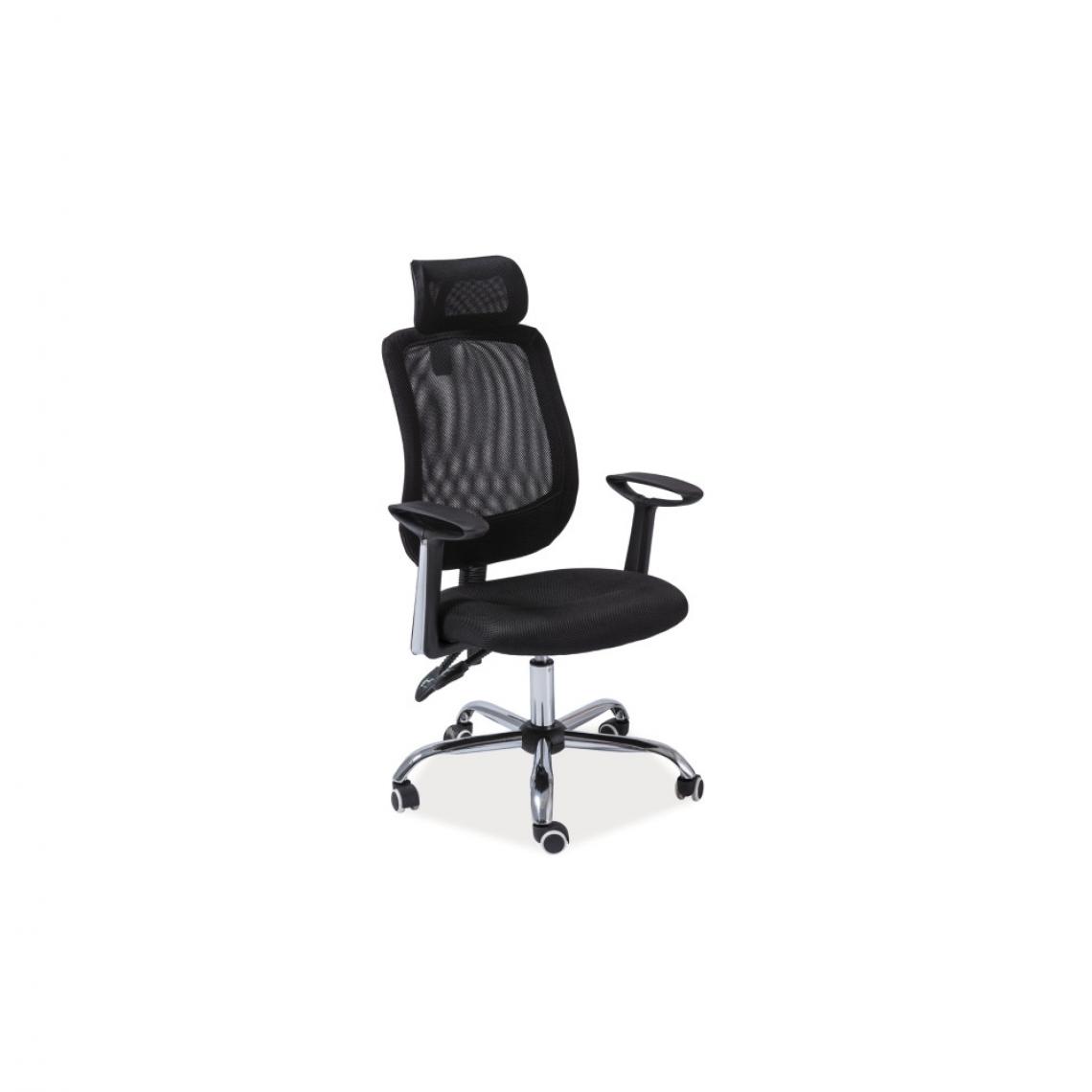 Ac-Deco - Chaise de bureau à roulettes - Q118 - 60 x 50 x 115 cm - Noir - Chaises