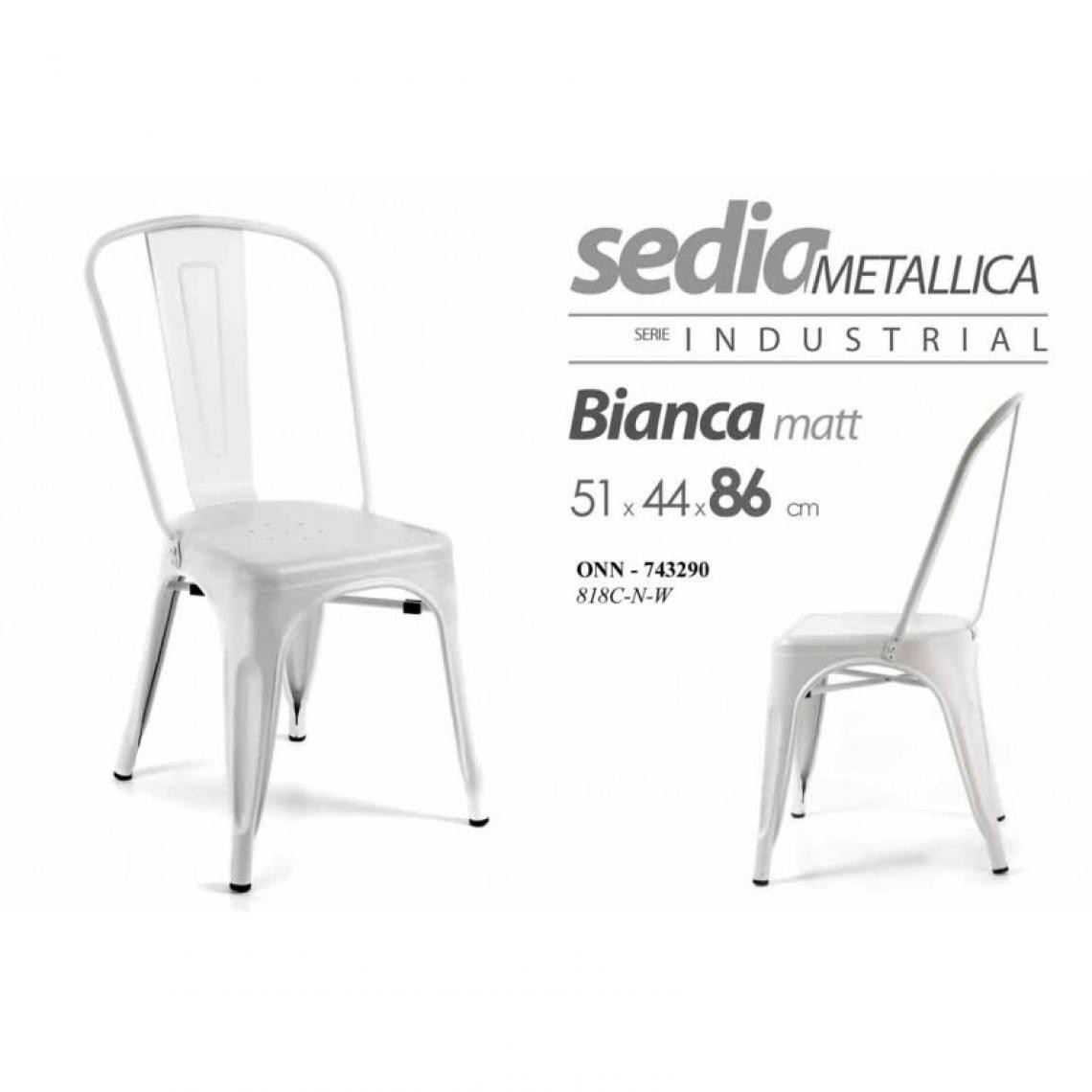 Webmarketpoint - Chaise industrielle blanche en métal style urbain cm 51 x 44 x 86 h - Chaises