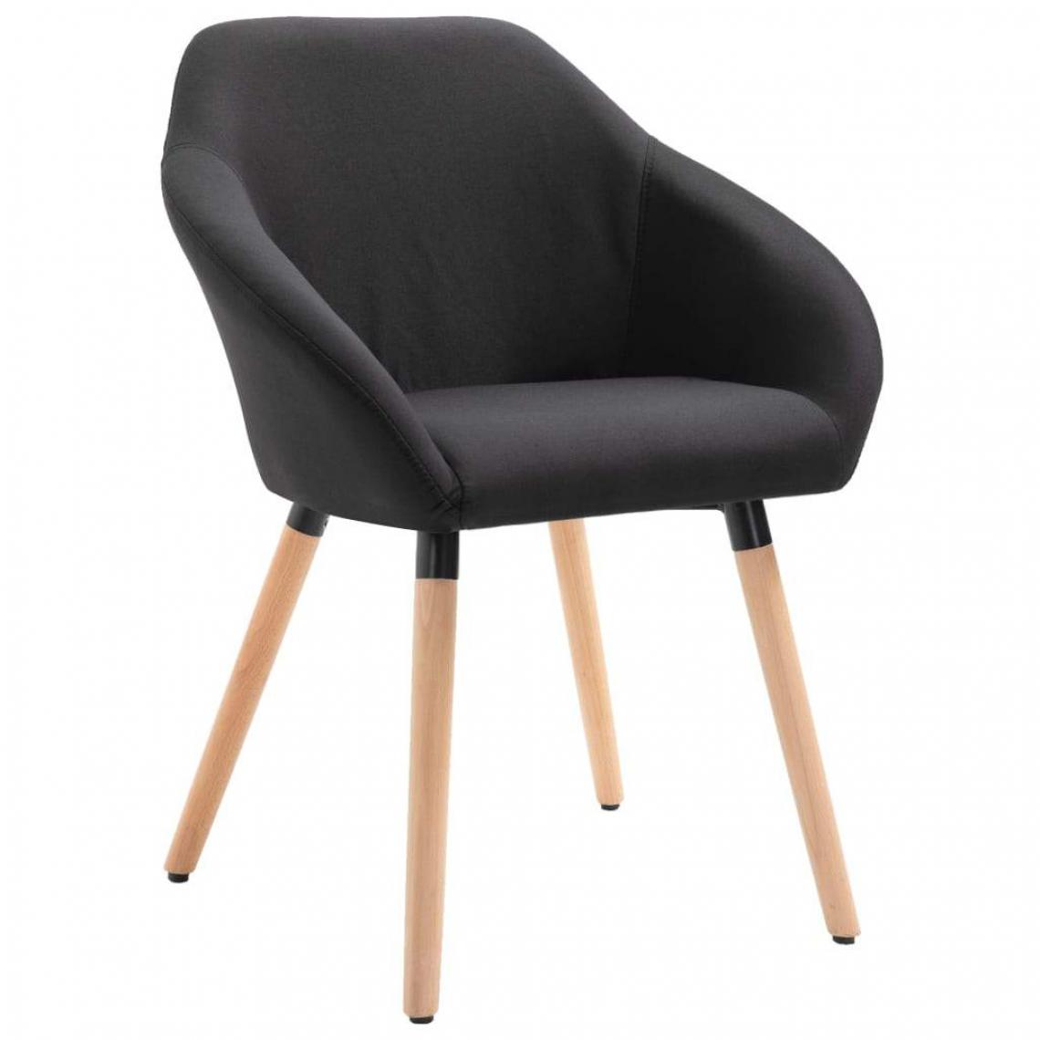 Decoshop26 - Chaise de salle à manger design moderne pieds en bois tissu noir CDS020067 - Chaises