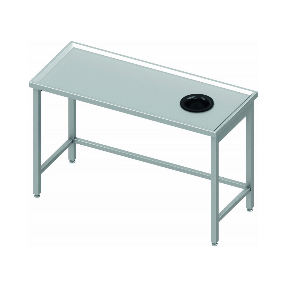 Materiel Chr Pro - Table Inox Centrale Avec Vide Ordure A Droite - Profondeur 700 - Stalgast - 1300x700 700 - Tables à manger