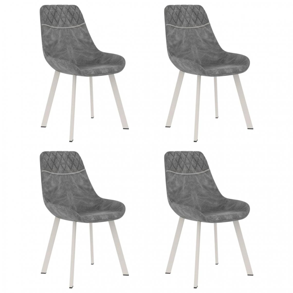 Icaverne - Moderne Fauteuils et chaises Kaboul Chaises de salle à manger 4 pcs Noir Similicuir - Chaises
