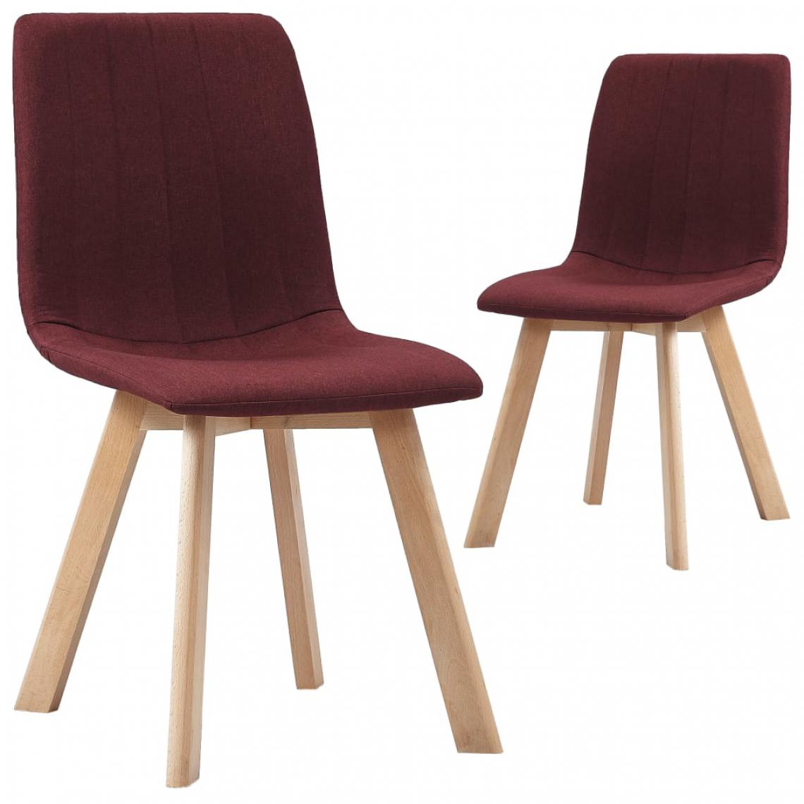 Icaverne - Esthetique Fauteuils et chaises collection Paramaribo Chaises de salle à manger 2 pcs Rouge bordeaux Tissu - Chaises
