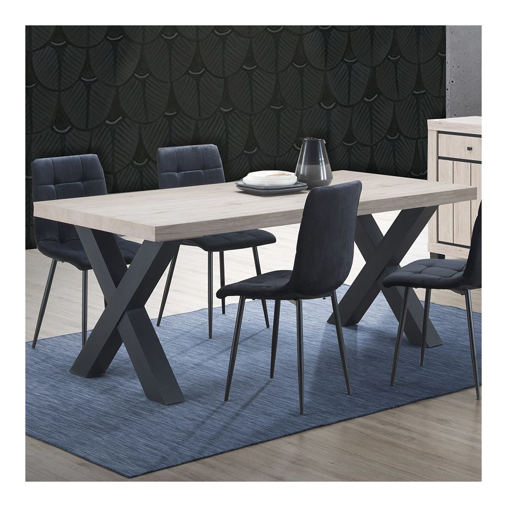 Nouvomeuble - Table à manger 190 cm couleur bois naturel EURYDICE - Tables à manger