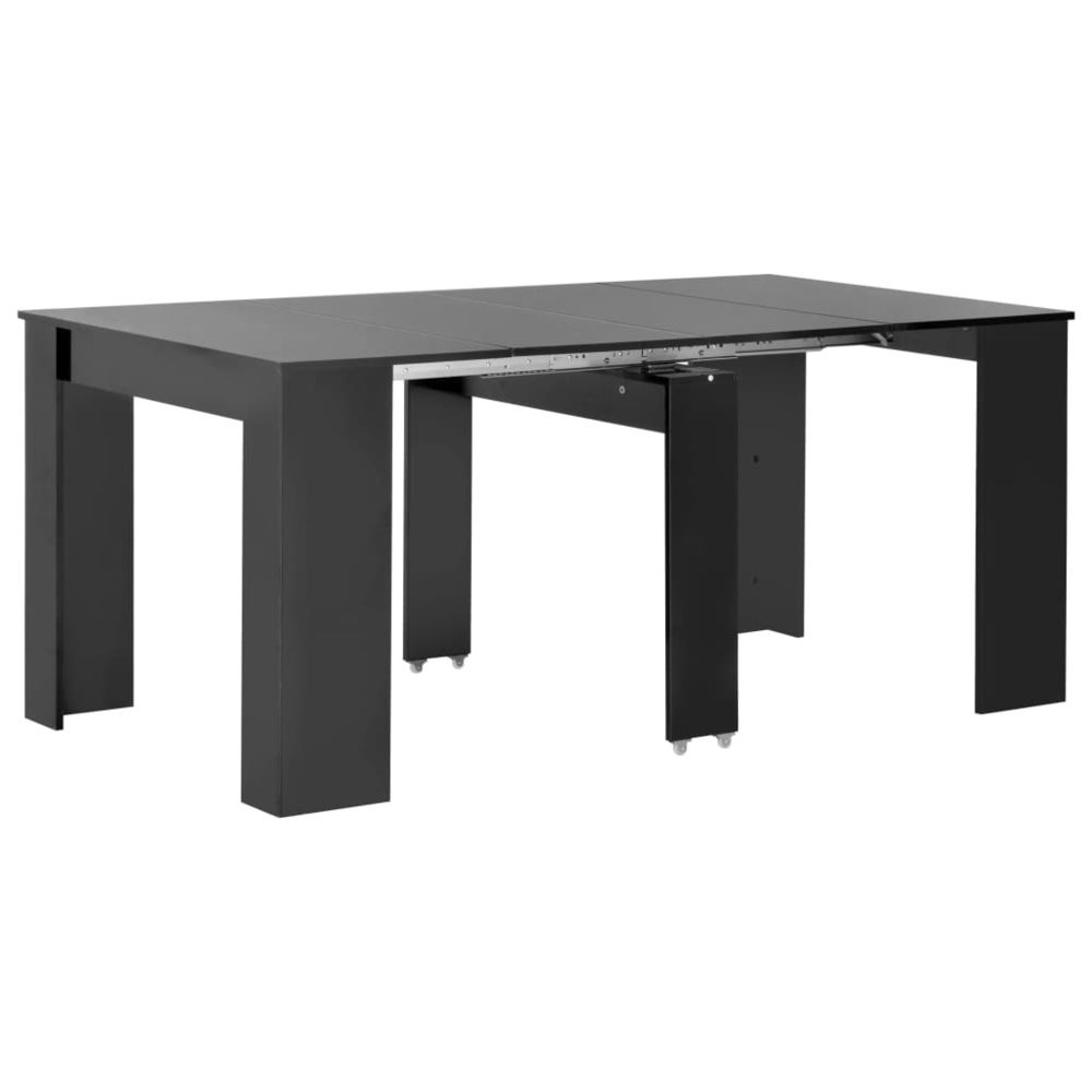 Vidaxl - vidaXL Table à dîner extensible Noir brillant 175x90x75 cm - Tables à manger