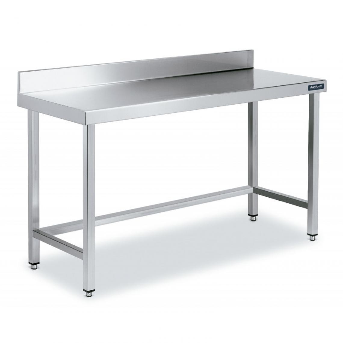 DISTFORM - Table Adossée en Inox avec Renforts Profondeur 600 mm - Distform - Acier inoxydable1400x600 - Tables à manger