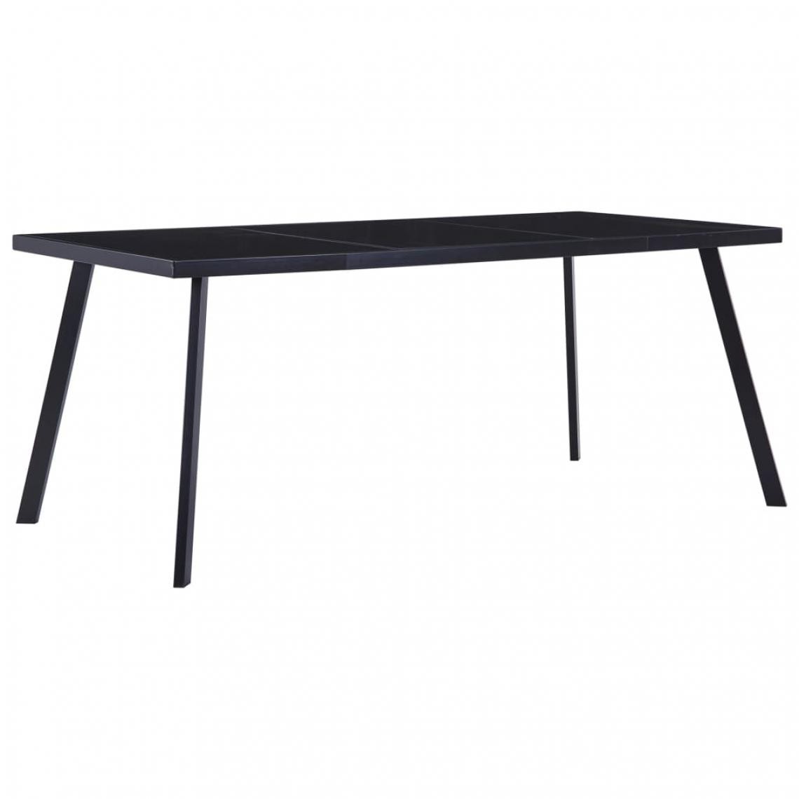 Vidaxl - vidaXL Table de salle à manger Noir 160x80x75 cm Verre trempé - Tables à manger