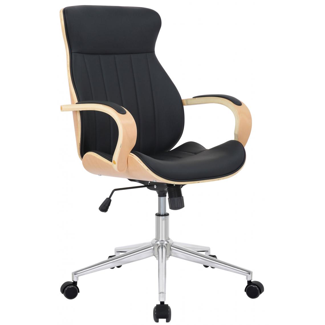Icaverne - Stylé Chaise de bureau gamme Riga simili cuir couleur natura / noir - Chaises